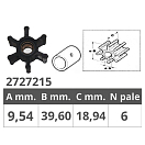 Купить Jabsco 2727215  4528 Оригинальное рабочее колесо Серебристый Black 9.54 x 39.6 x 18.94 mm  7ft.ru в интернет магазине Семь Футов