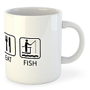 Купить Kruskis 42611S007 Sleep Eat And Fish Кружка 325ml Белая White 325 ml (11 oz)  7ft.ru в интернет магазине Семь Футов