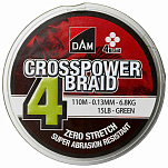 DAM 66575 Crosspower 4-Braid Плетеный 150 M Бесцветный Green 0.100 mm
