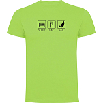 Kruskis CA65500328S100 Футболка с коротким рукавом Sleep Eat And Sail Зеленый Light Green L