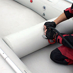 Надувное сиденье в лодку цилиндр (72х27 см) (Цвет фурнитуры для лодок Серый) Seat-cyl-2