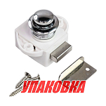 Замок дверной врезной, хромированный, белый корпус, D20мм (упаковка из 5 шт.) Marine Rocket BL02NWC_pkg_5