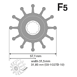 Johnson pump 09-1027B-9 F5 Нитриловое рабочее колесо насоса Black