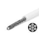 Рельсовый трос из нержавеющей стали 7x7 / 4 мм / с белой оболочкой / Ø проволоки: 4 мм; Внешний Ø: 8 мм