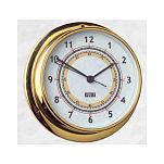 Часы кварцевые судовые Termometros ANVI 32.1120 Ø120/95мм 40мм из полированной латуни