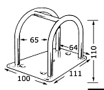 Держатель для клюва гика из нержавеющей стали AISI 316 110 мм, Osculati 60.615.73