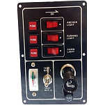 Goldenship GS11189 15A 12V Освещенный 3 Переключатели Панель С Предохранитель Держатели Черный Black 115 x 165 mm 