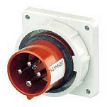 Mennekes 614121 125A IP67 400V Полувстраиваемый 4 столбы Мужской затыкать Red / Grey