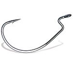 VMC 31VM7316BNA1/02 7316 1X Strong Wide Gap Worm Крюк Серебристый Black Nickel (100 pcs) 2/0 