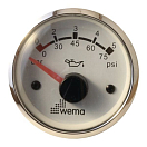 Купить Индикатор давления масла белый/серебряный Wema IORP-WS-0-5 12/24 В 0 - 5 бар 7ft.ru в интернет магазине Семь Футов