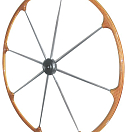 SS steering wheel w/teak external rim 900 mm, 45.167.07