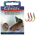 Gamakatsu 140272-00400-00025-00 Booklet Trout Связанные Крючки Мульти C+Spl 0.250 Mm Многоцветный Multicolour 4 