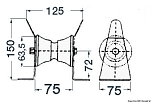 Роульс носовой из нержавеющей стали 125 x 75 x 150 мм, Osculati 01.118.89