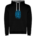 Kruskis SU1067010258S198 Толстовка с капюшоном Sailor Fingerprint Two-Colour Черный Black / Grey S