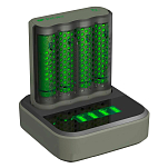 Gp batteries 130M451CD270AAC4 4xAA NiMh 2600mAh Зарядное Устройство Для Аккумуляторов Зеленый Grey