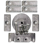 Martyr anodes 194-CMVERADO6KITM Mercury Verado Магний 6 Цилиндр Анод Комплект Серебристый Grey
