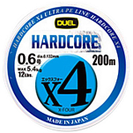 Duel 215519 Hardcore X4 Плетеный 200 m Голубой  Multicolour 12 Lbs 