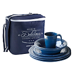 Набор посуды на 4 человека Marine Business Harmony 34545 16 предметов из синего меламина в сумке