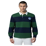 North sails 692338-C002-XXL Поло с длинным рукавомным рукавом Logo Зеленый Navy Blue / Green 2XL