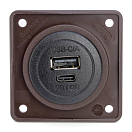 BERKER 926052501 Двойной разъем USB / 1x USB-A / 1x USB-C / коричневый
