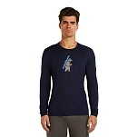 Icebreaker 0a57gk401/s Базовый слой с длинным рукавом Merino 200 Oasis Crewe Bear Tour Midnight Navy 30x25x2