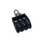 Barton marine 7803330 385kg 10 mm Тройной поворотный шкив Серебристый Black 45 x 117 mm