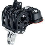 Harken 347 Triple Carbo Block 29 mm With Cam Cleat And Becket Серебристый Black / Silver