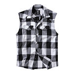 Brandit 4031-46-L Рубашка Check Белая  White / Black L