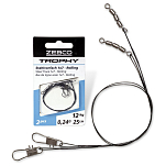 Zebco 2372012 Trophy Steel Trace 1x7 Rolling Стальная Линия 12кг Черный Silver 25 cm 