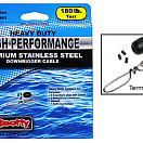 Трос даунриггера Scotty 2402K 80кг 120м из нержавеющей стали с карабином