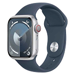 Apple MRHW3QL/A Watch Series 9 GPS + Cellular 41 mm Sport Band  Silver M-L