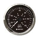 Спидометр манометрический 0-55 MPH, черный циферблат, нержавеющий ободок, д. 85 мм, Marine Rocket SMAM00055BSMR