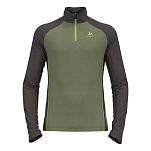 Odlo 111282-40431-S Базовый слой с длинным рукавом Natural Зеленый Matte Green / Dark Grey Melange S
