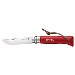 Opinel 1705 Nº08 Baroudeur Карманный нож со шнурком Red 8.5 cm