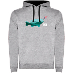 Kruskis SU1067035802K192 Толстовка с капюшоном Made In The USA Two-Colour Серый Heather Grey / Black L