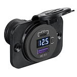Digital voltmeter + dual USB plug Type A+C, 14.516.30