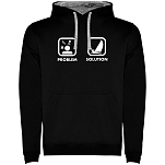 Kruskis SU1067050258K098 Толстовка с капюшоном Problem Solution Sail Two-Colour Черный Black / Grey 2XL