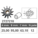 Купить Jabsco 2727210  17935 Оригинальное рабочее колесо Серебристый Black 25 x 95 x 63.1 mm  7ft.ru в интернет магазине Семь Футов