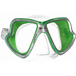 Маска для плавания двухлинзовая из бисиликона Mares X-Vision LiquidSkin 411027 2013 прозрачный/зеленый