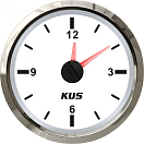 Купить Аналоговые кварцевые часы KUS WS KY09100 Ø52мм 12/24В IP67 12-часовой формат белый/нержавейка 7ft.ru в интернет магазине Семь Футов