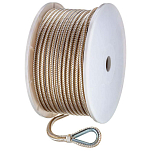 Seachoice 50-42381 Nylon Анкерная веревка с двойной оплеткой 60.9 m Золотистый Gold / White 1/2´´ 