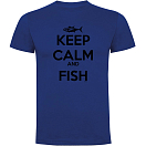 Купить Kruskis CA65500505S086 Футболка с коротким рукавом Keep Calm And Fish Голубой Royal Blue 2XL 7ft.ru в интернет магазине Семь Футов