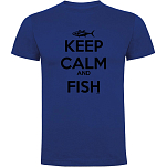 Kruskis CA65500505S086 Футболка с коротким рукавом Keep Calm And Fish Голубой Royal Blue 2XL