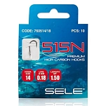 Sele 760516/15 крючок с бородкой 515N 1.50 m 0.150 mm Nickel 16