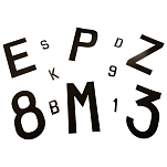 Euromarine 071122 N Пластиковые наклейки с буквами Белая Black 70 mm