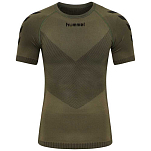 Hummel 202636-6084-M/L Базовый слой с коротким рукавом First Seamless Зеленый Grape Leaf M-L