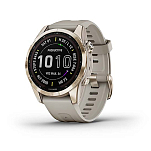 Garmin 010-02539-21 Fenix 7S Sapphire Solar Часы Бежевый  Cream Gold Titanium / Light Sand