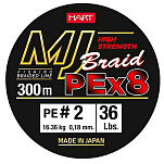 Hart LHJB30030 MJ 300 m Плетеный Зеленый  Fluo Green 0.300 mm 