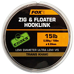 Fox international CML168 Edges Zig&Floater Hooklink Линия Коричневый Trans Khaki 0.260 mm 