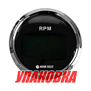 Тахометр 0-8000 об/мин со счетчиком моточасов делитель 1-10, черный циферблат, нержавеющий ободок, Marine Rocket (упаковка из 8 шт.) TM8009BSMR_pkg_8